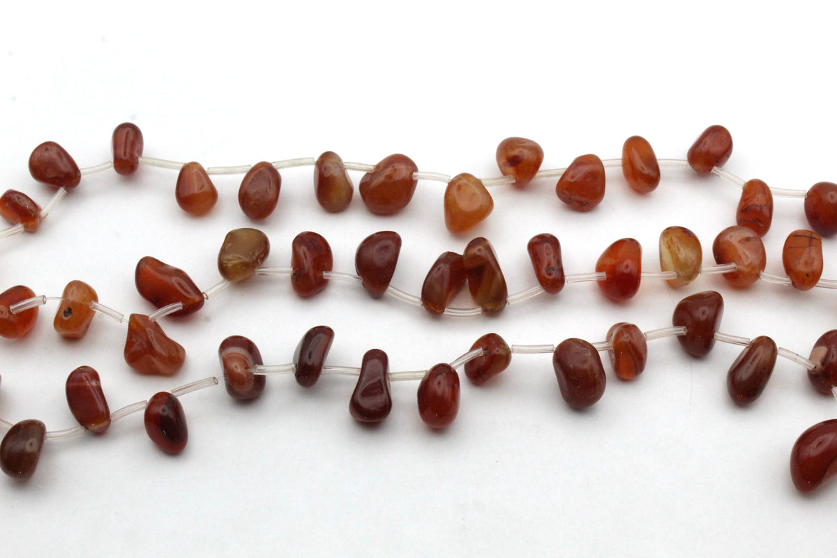 Carnelian Irreguler Side Hole Gemstone Beads 16" Strand