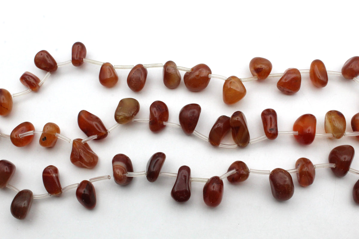 Carnelian Irreguler Side Hole Gemstone Beads 16" Strand