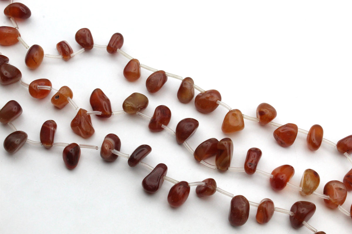Carnelian Irreguler Side Hole Gemstone Beads 16" Strand