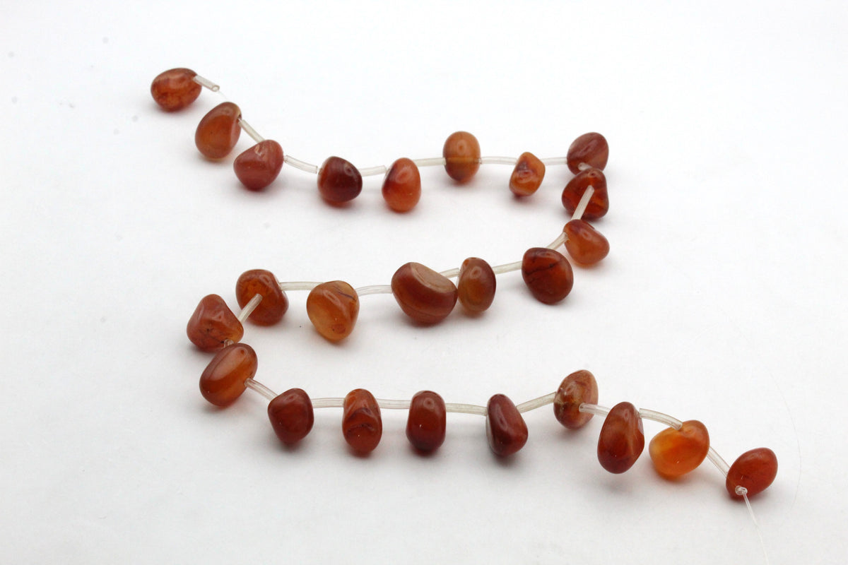 Carnelian Irreguler Side Hole Gemstone Beads 16" Strand