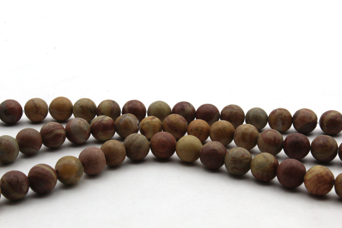 Rainbow Jasper Round Gemstone Beads 16" Strand