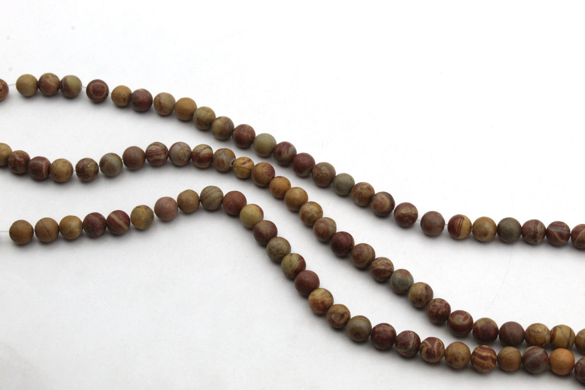 Rainbow Jasper Round Gemstone Beads 16" Strand