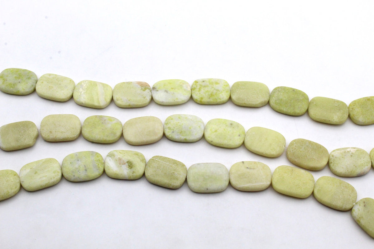 Lime Jasper Square Flat 18 x 25 mm Gemstone Beads 16" Strand