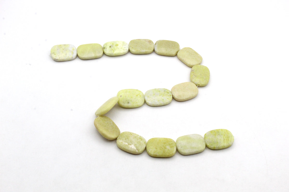 Lime Jasper Square Flat 18 x 25 mm Gemstone Beads 16" Strand
