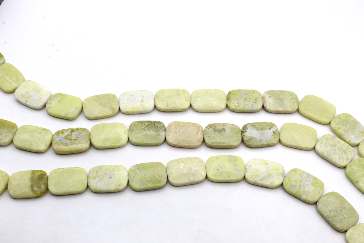 Lime Jasper Square Flat 21 x 29 mm Gemstone Beads 16" Strand
