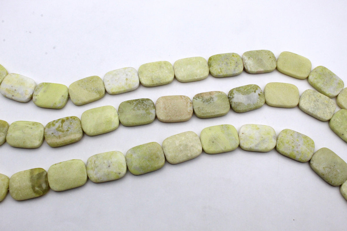 Lime Jasper Square Flat 21 x 29 mm Gemstone Beads 16" Strand