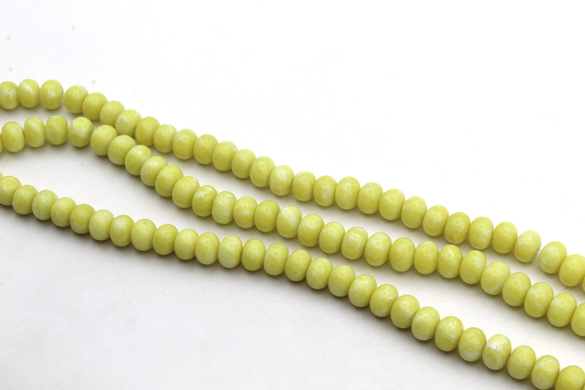 Lime Jasper Rondelle Smooth 10 x 7 mm 16" Strand