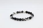 Black White Zebra Jasper Faceted Bracelet