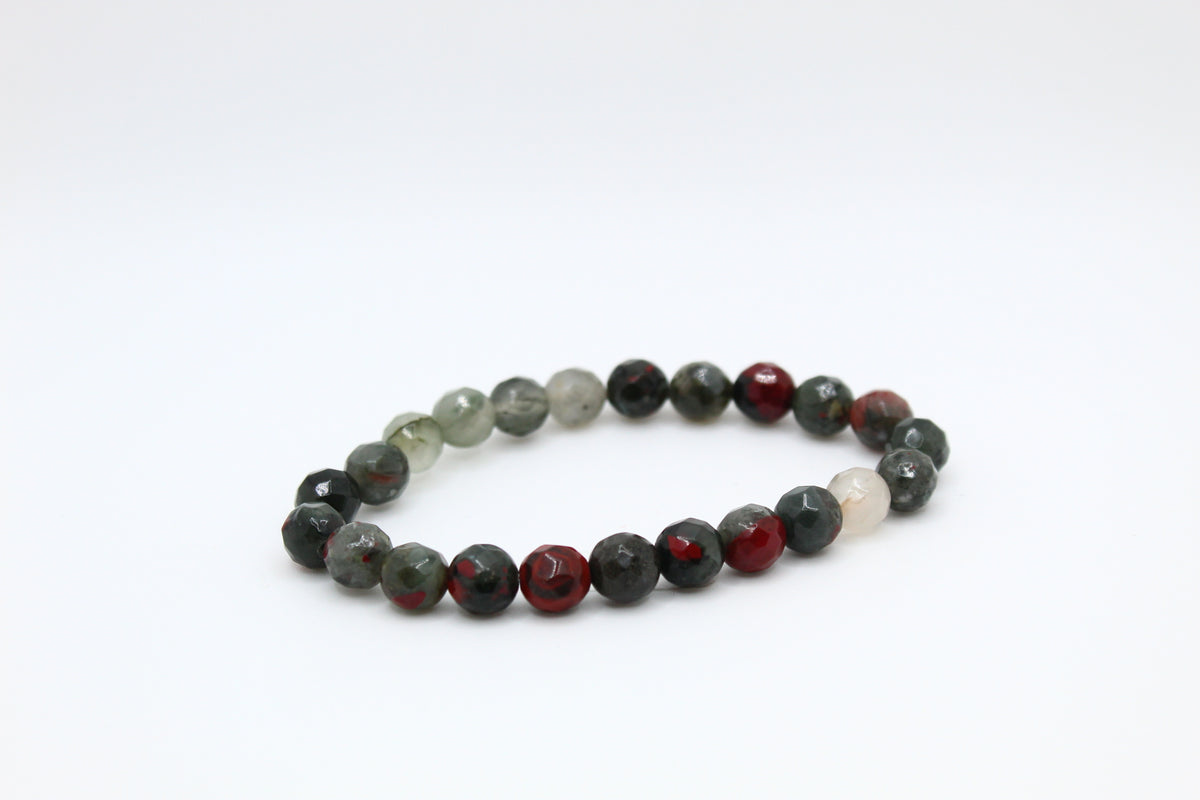 African Blood Stone Faceted Bracelet