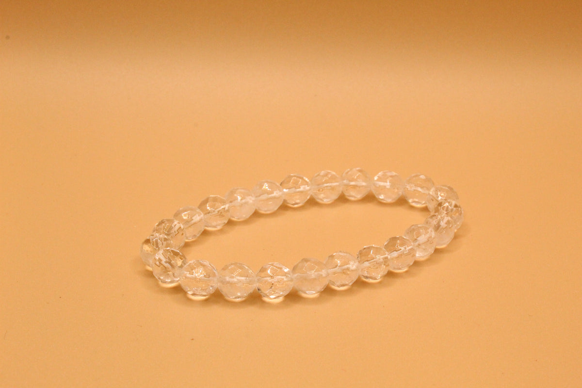 Clear Quardz Faceted Bracelet