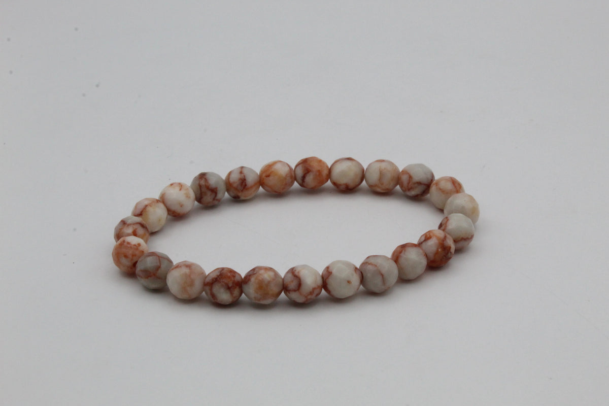Red Network Jasper Faceted Bracelet