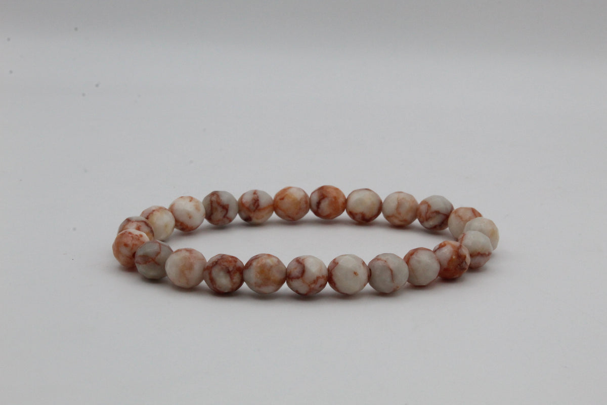 Red Network Jasper Faceted Bracelet
