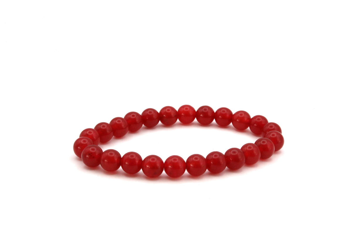 Red Dyed Round Smooth Bracelet