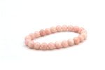 Pink Quartz Round Smooth Bracelet