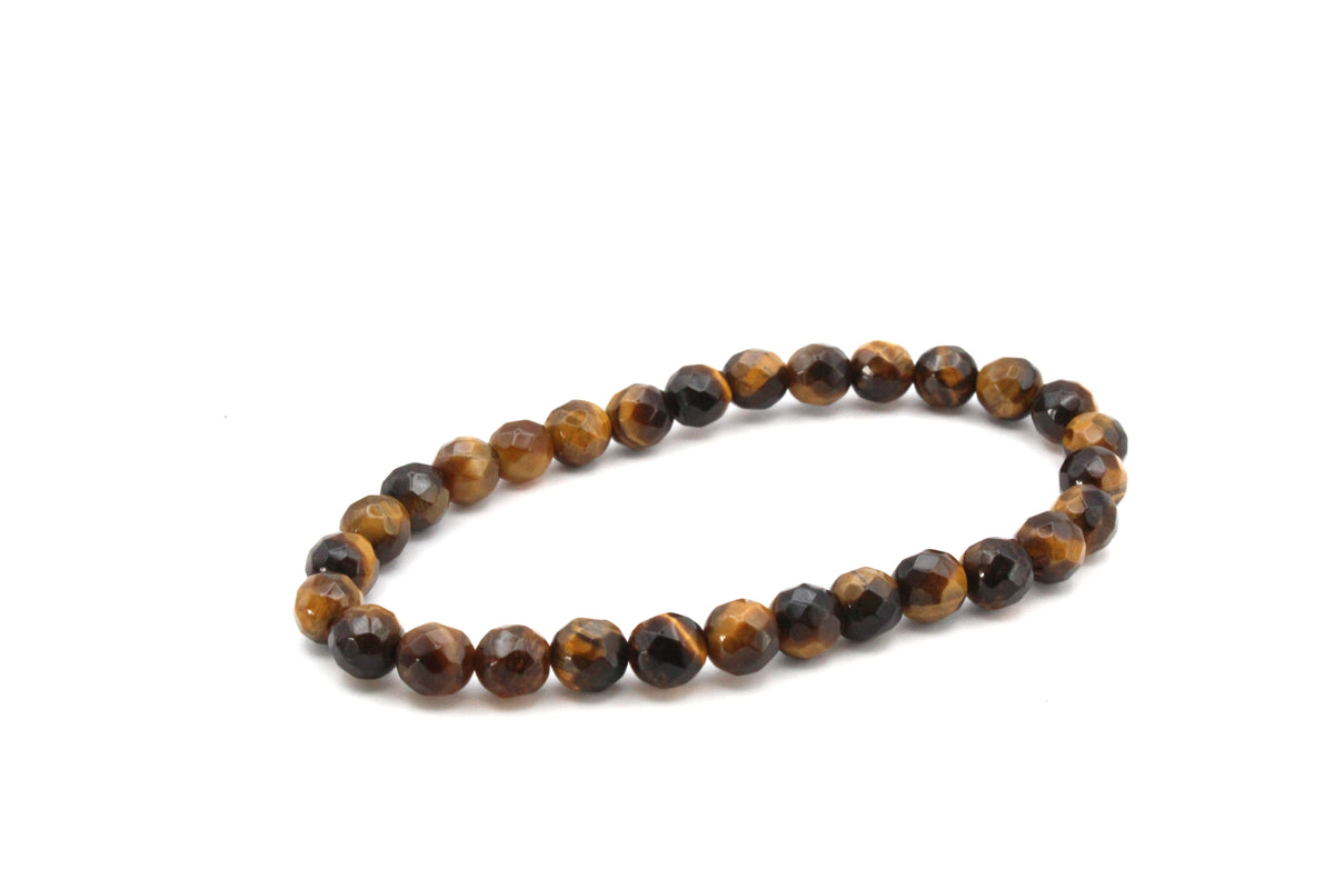 Tigers Eye Round Faceted Bracelet