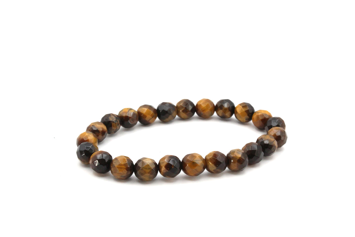 Tigers Eye Round Faceted Bracelet
