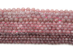 Cherry Quartz Round Smooth Gemstone Beads Half Strand ***