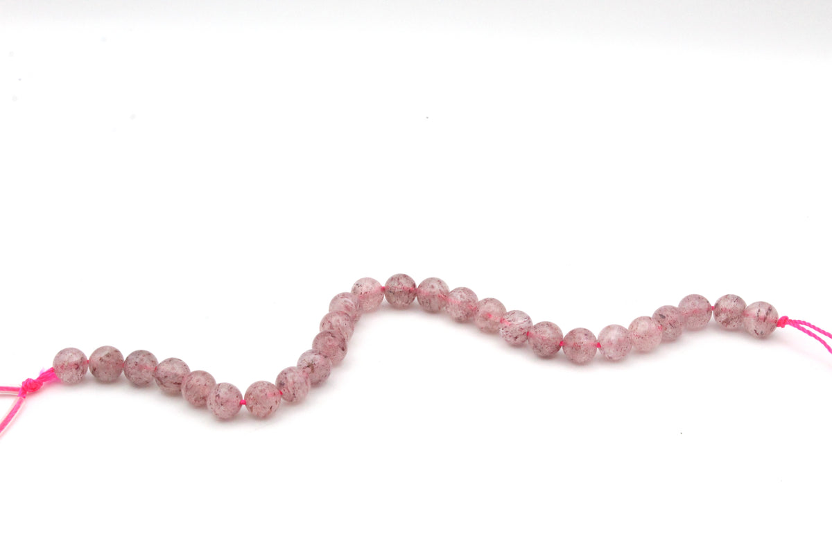 Cherry Quartz Round Smooth Gemstone Beads Half Strand ***