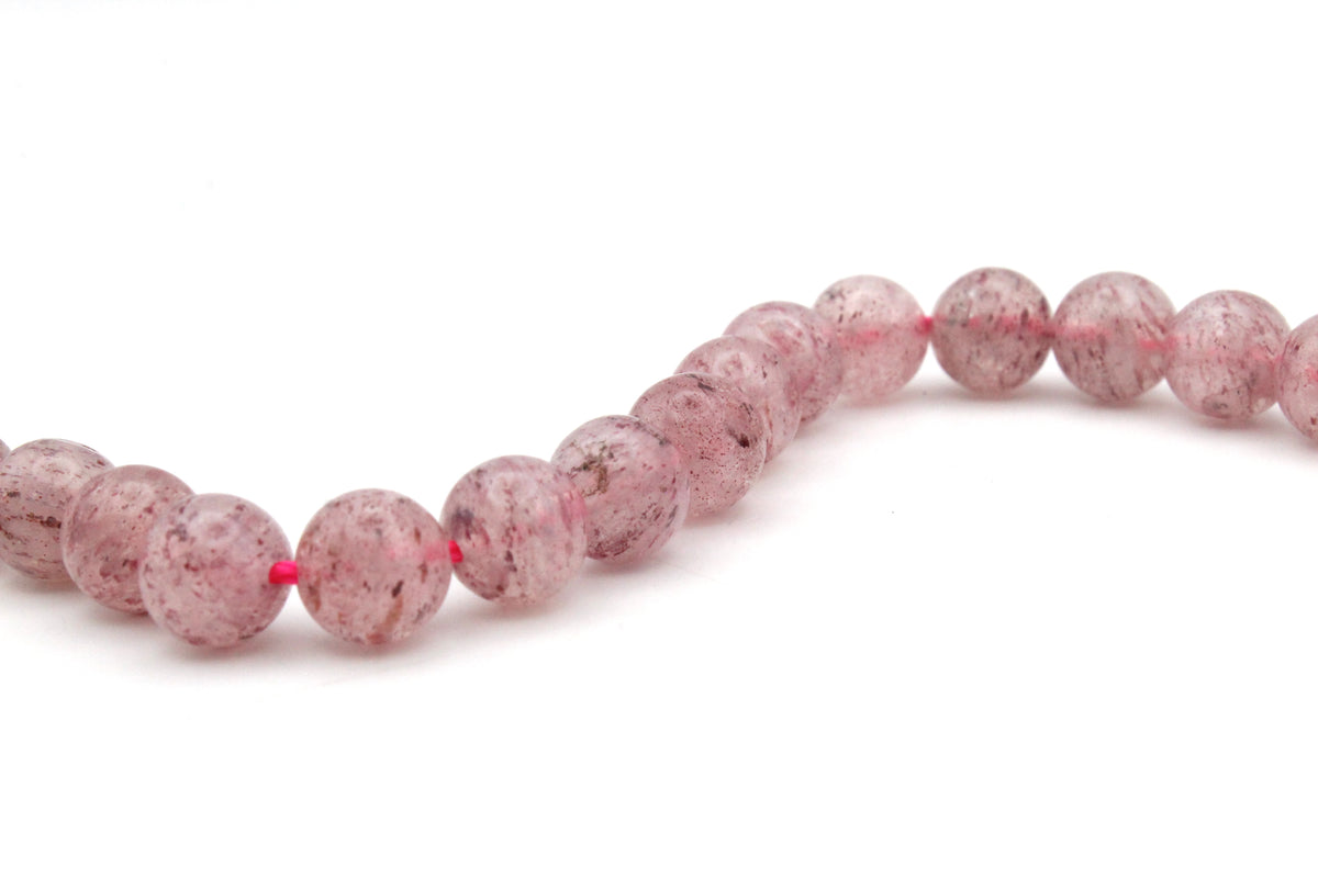 Cherry Quartz Round Smooth Gemstone Beads Half Strand ***