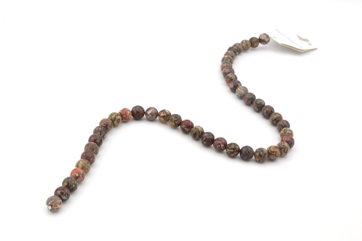 Red Leopard Skin Jasper Round Gemstone Beads 16'' Strand
