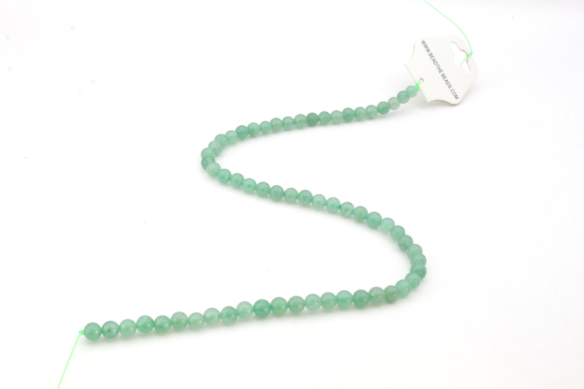 Green Aventurine Round Smooth, 16 inches Strand