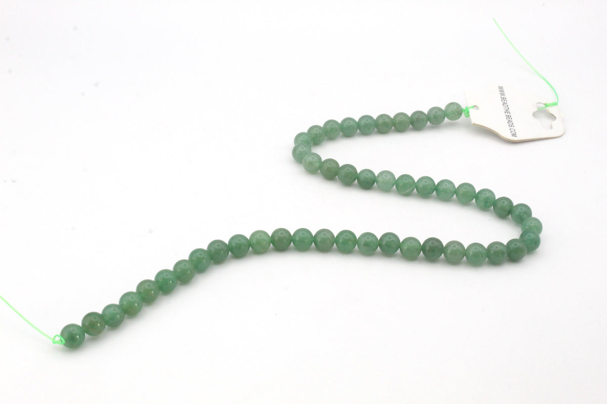 Green Aventurine Round Smooth, 16 inches Strand
