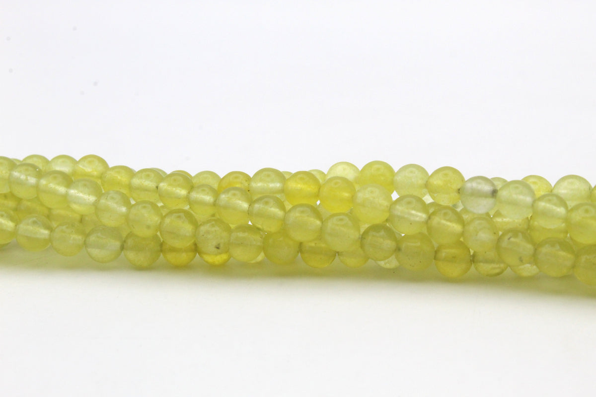 Olive Jade Round Gemstone Beads 16" Strand
