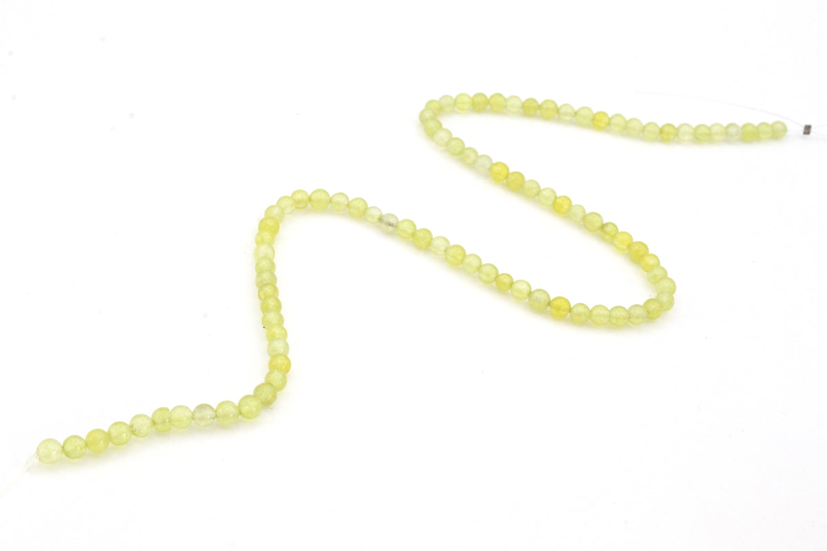 Olive Jade Round Gemstone Beads 16" Strand