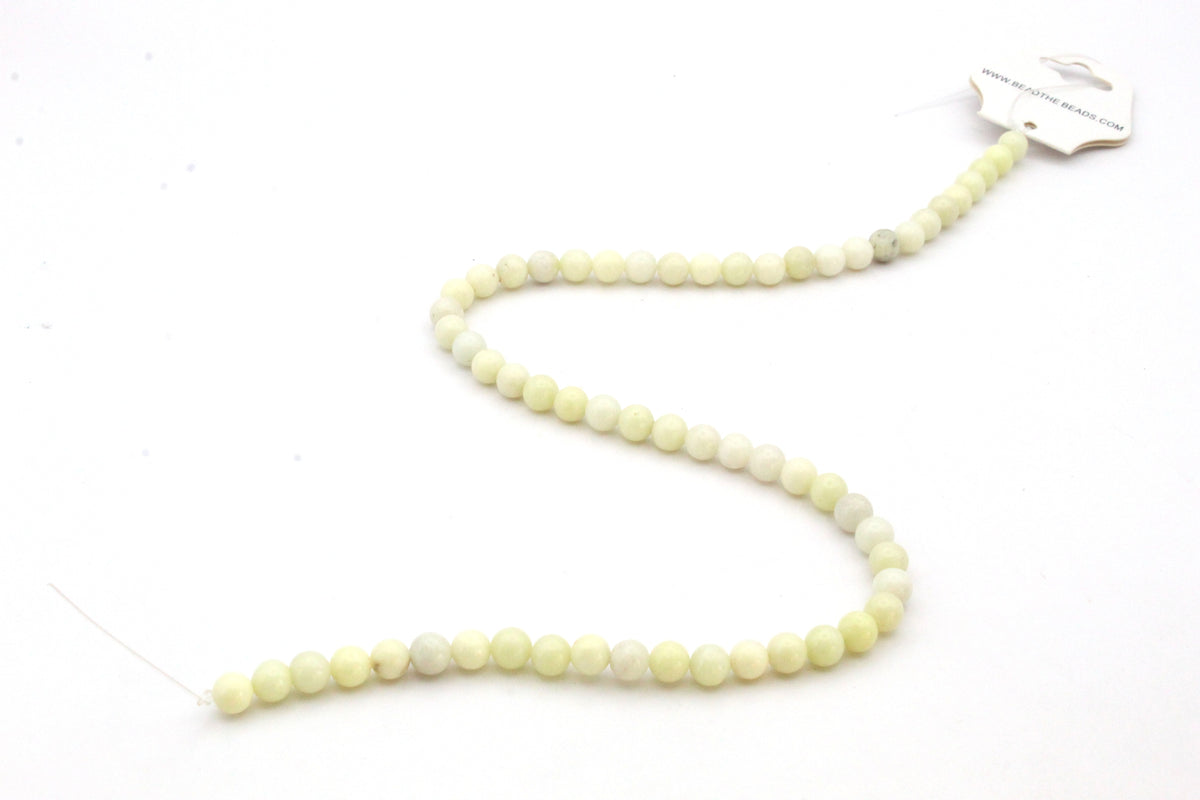 Ivory Jasper Round Gemstone Beads 16'' Strand