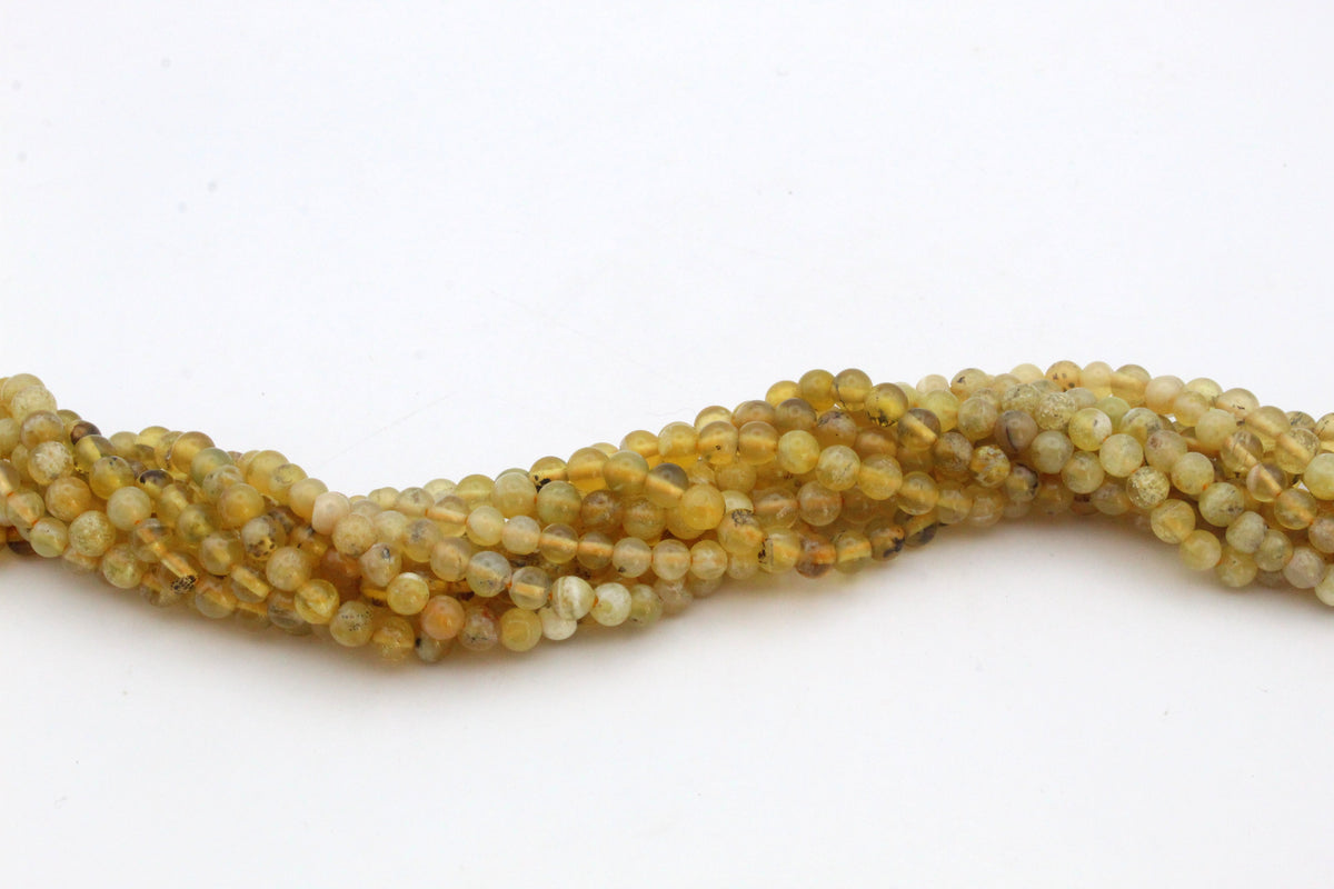 Yellow Opal Round Gemstone Beads 16'' Strand