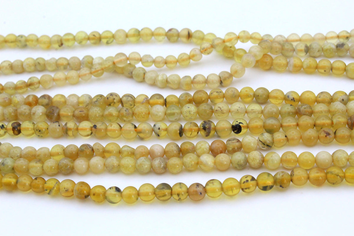 Yellow Opal Round Gemstone Beads 16'' Strand