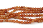 Orange Aventurine Round Faceted Gemstone Beads 16" Strand