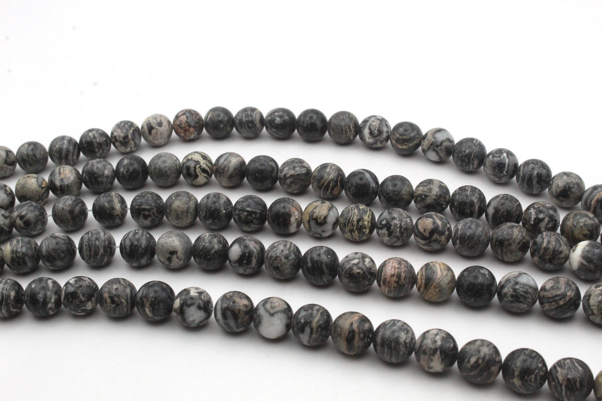 Pink Leopard Skin Jasper Round Gemstone Beads 16" Strand