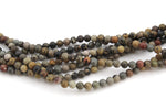 Paint Brush Jasper Round Gemstone Beads 16" Strand