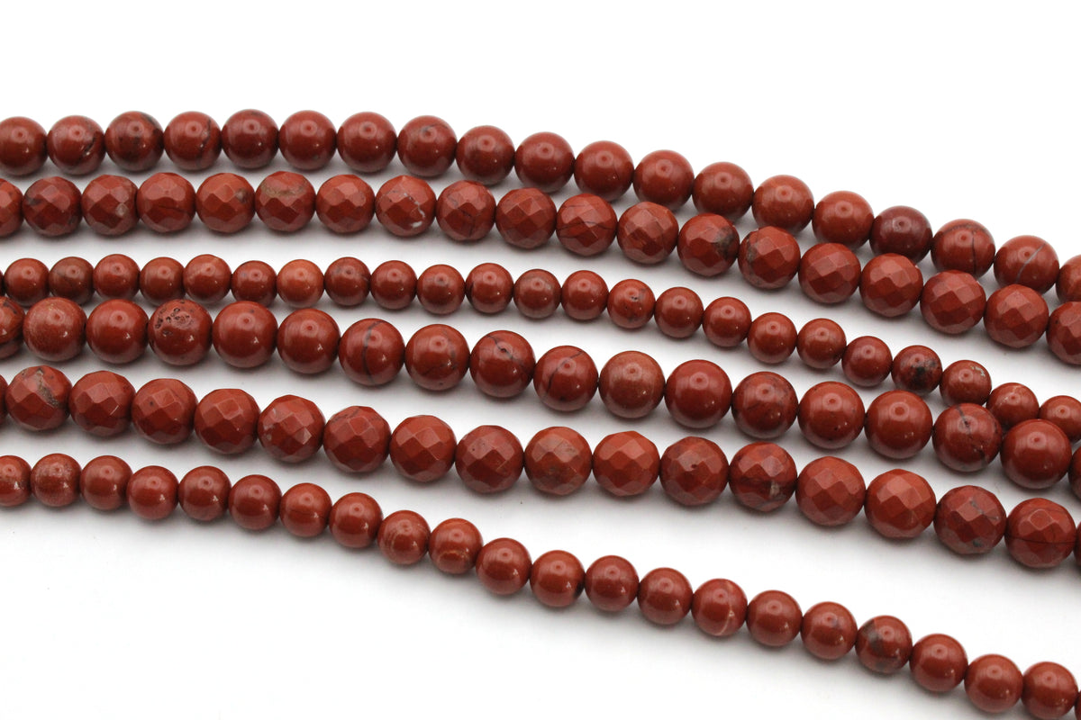 Red Jasper Round Gemstone Beads 16" Strand