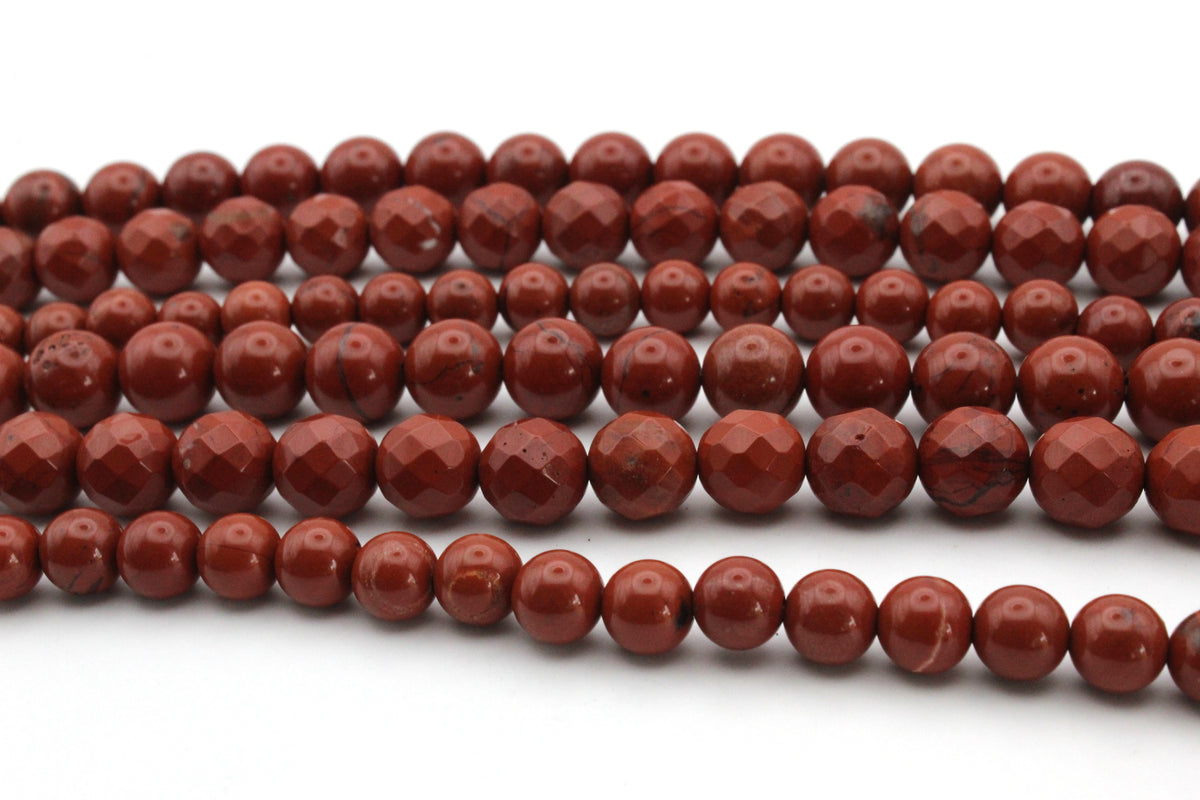 Red Jasper Round Gemstone Beads 16" Strand