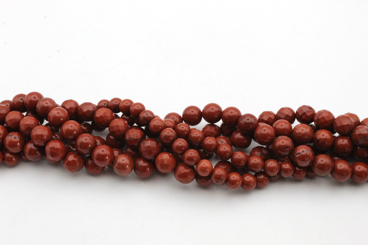 Red Jasper Round Gemstone Beads 16" Strand
