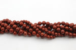 Red Jasper Round Gemstone Beads 16" Strand