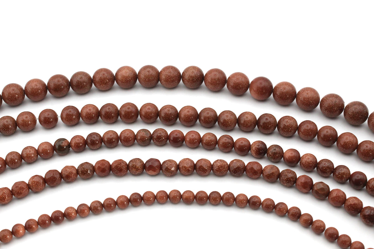 Goldsand Stone Round Gemstone Beads 16" Strand