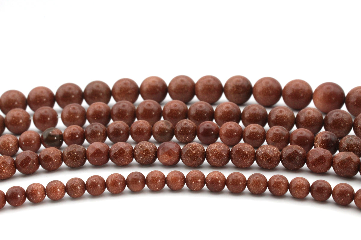 Goldsand Stone Round Gemstone Beads 16" Strand