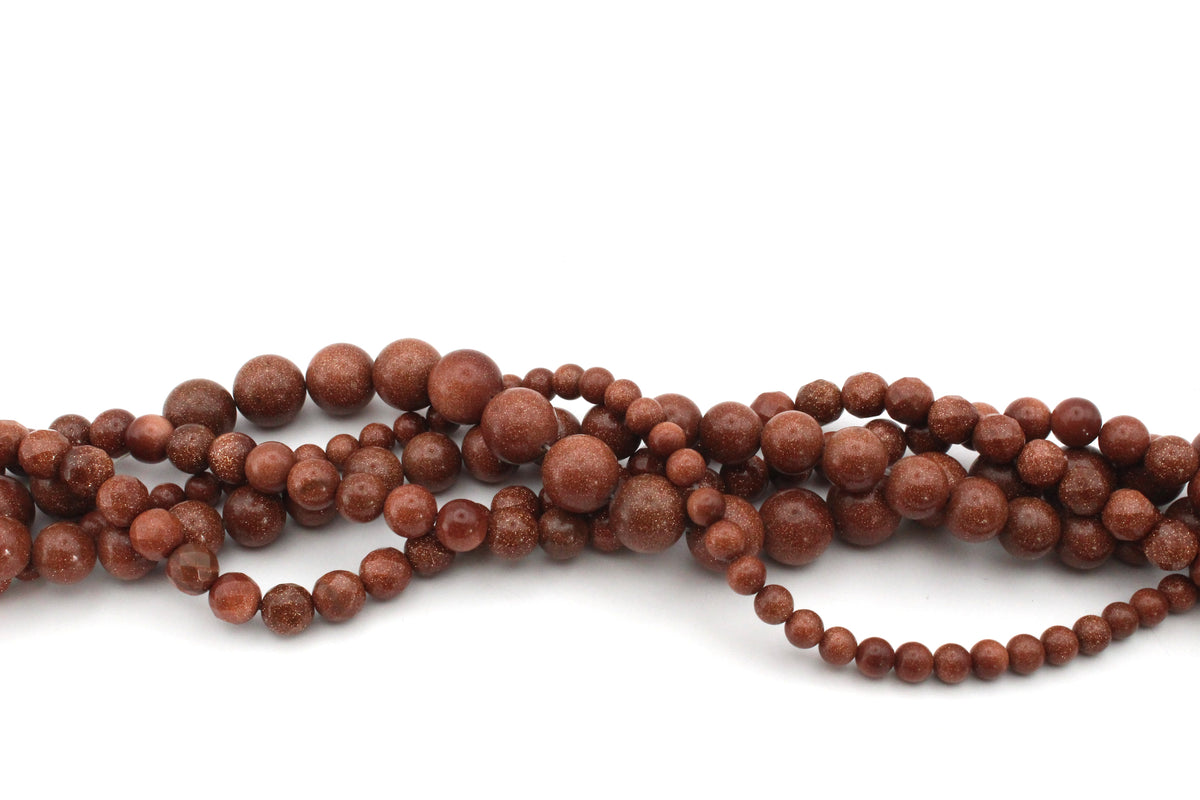 Goldsand Stone Round Gemstone Beads 16" Strand