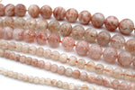 Sunstone Round Gemstone Beads 16" Strand