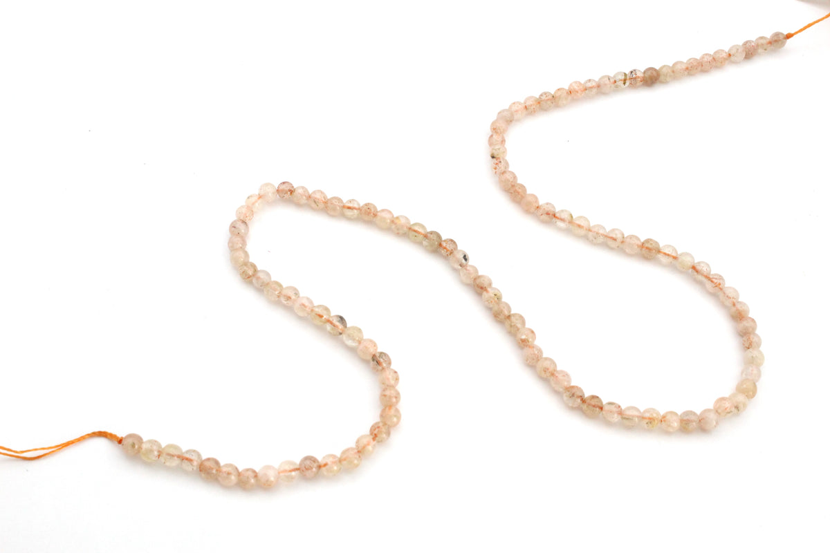 Sunstone Round Gemstone Beads 16" Strand