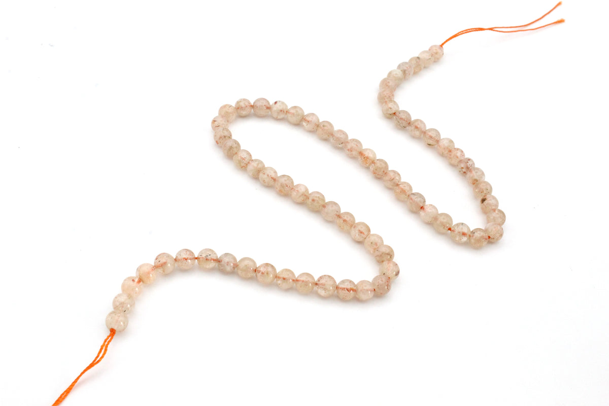 Sunstone Round Gemstone Beads 16" Strand