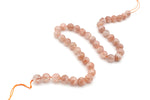 Sunstone Round Gemstone Beads 16" Strand