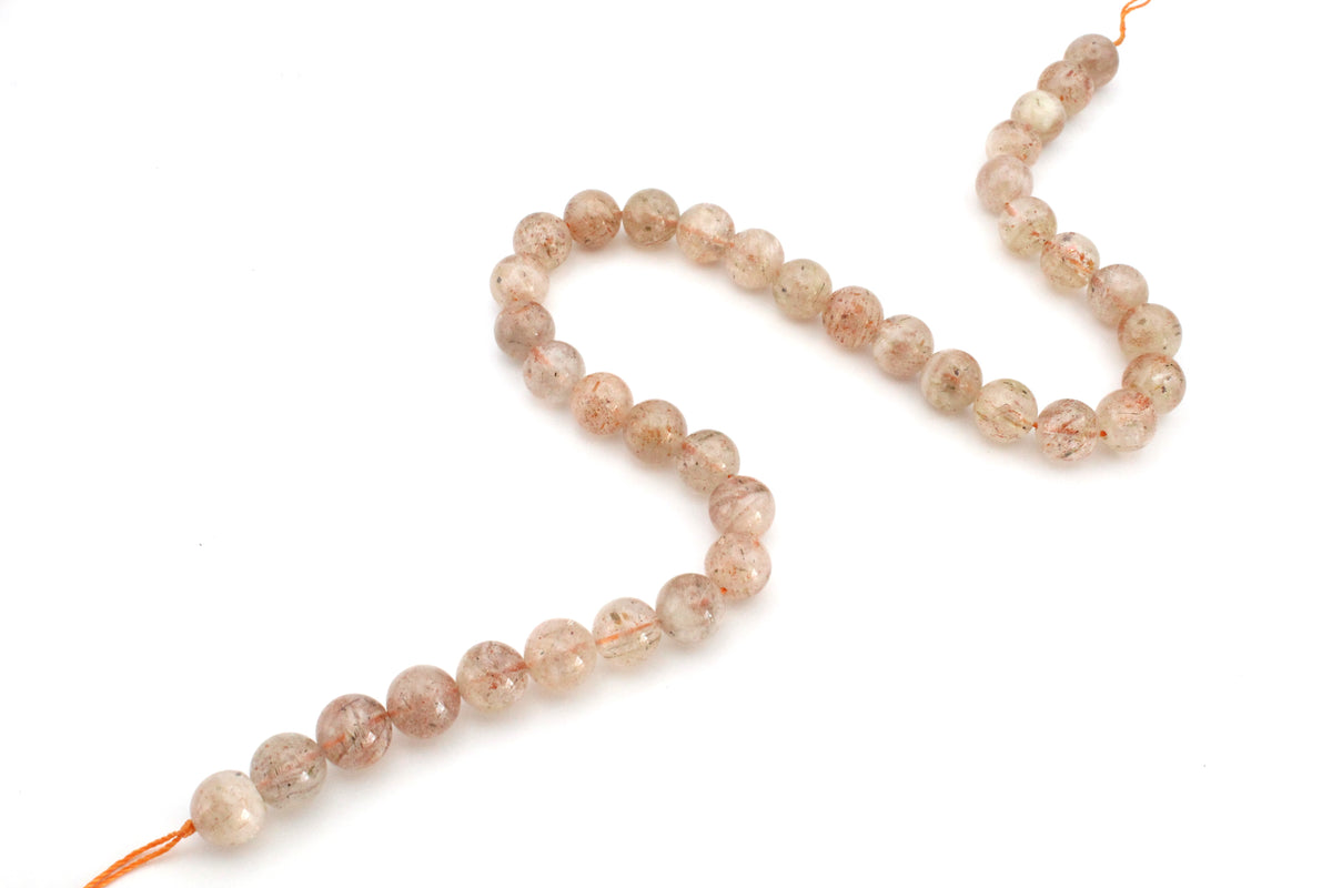 Sunstone Round Gemstone Beads 16" Strand