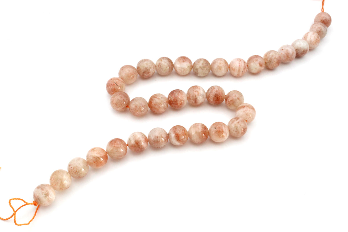 Sunstone Round Gemstone Beads 16" Strand