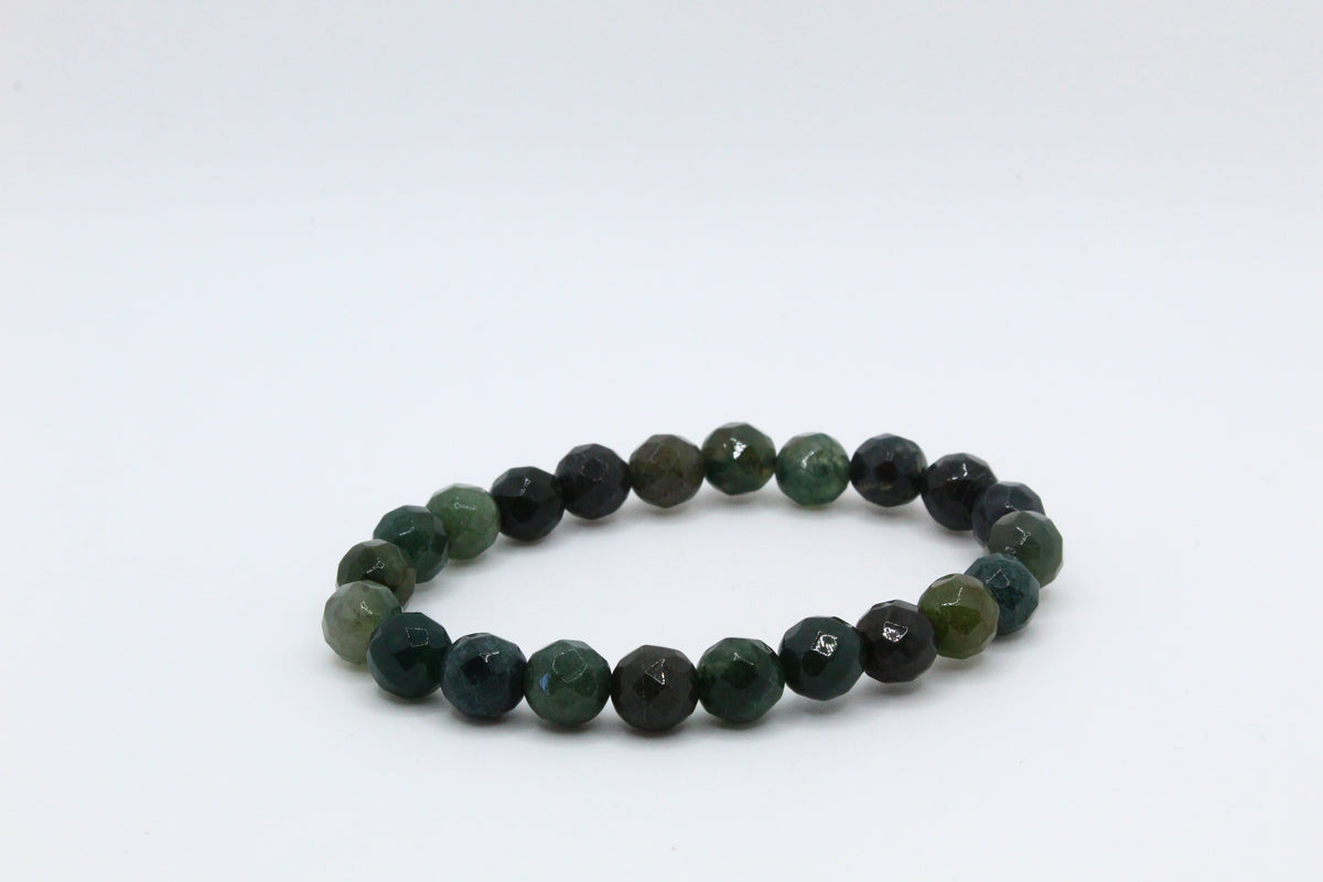 Moss Agate Faceted Bracelet