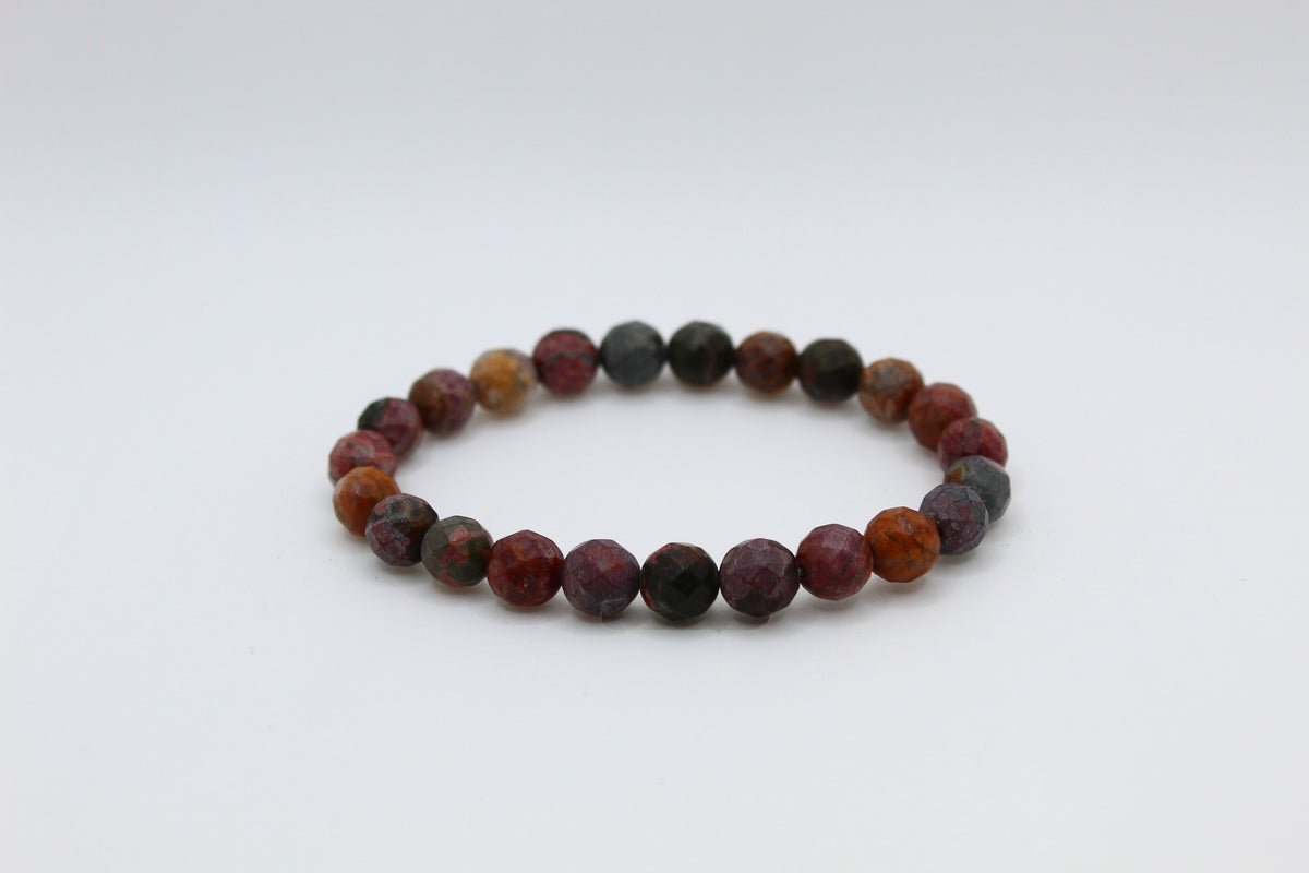 Red Picasso Jasper Faceted Bracelet