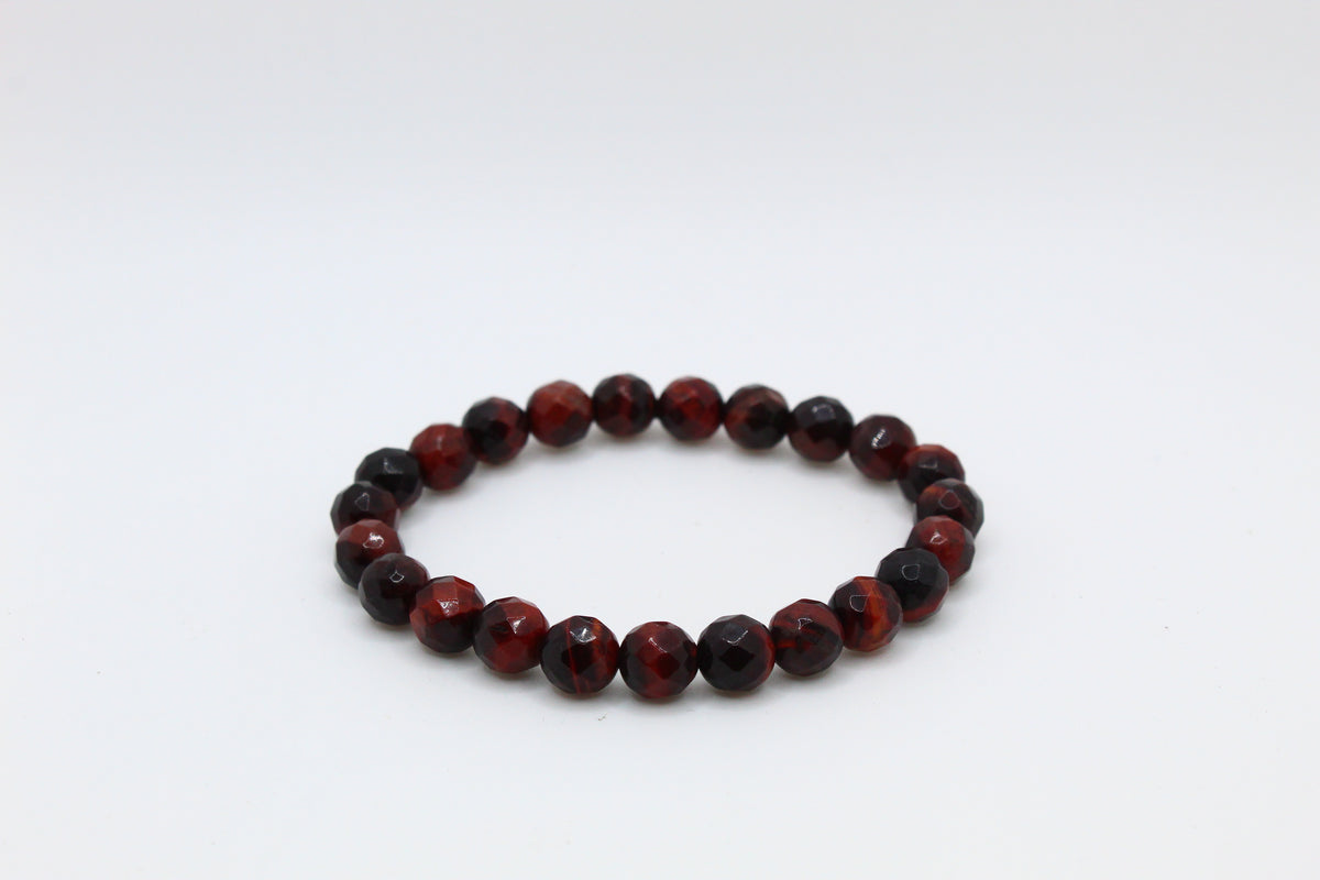 Red Tigers Eye Faceted Bracelet